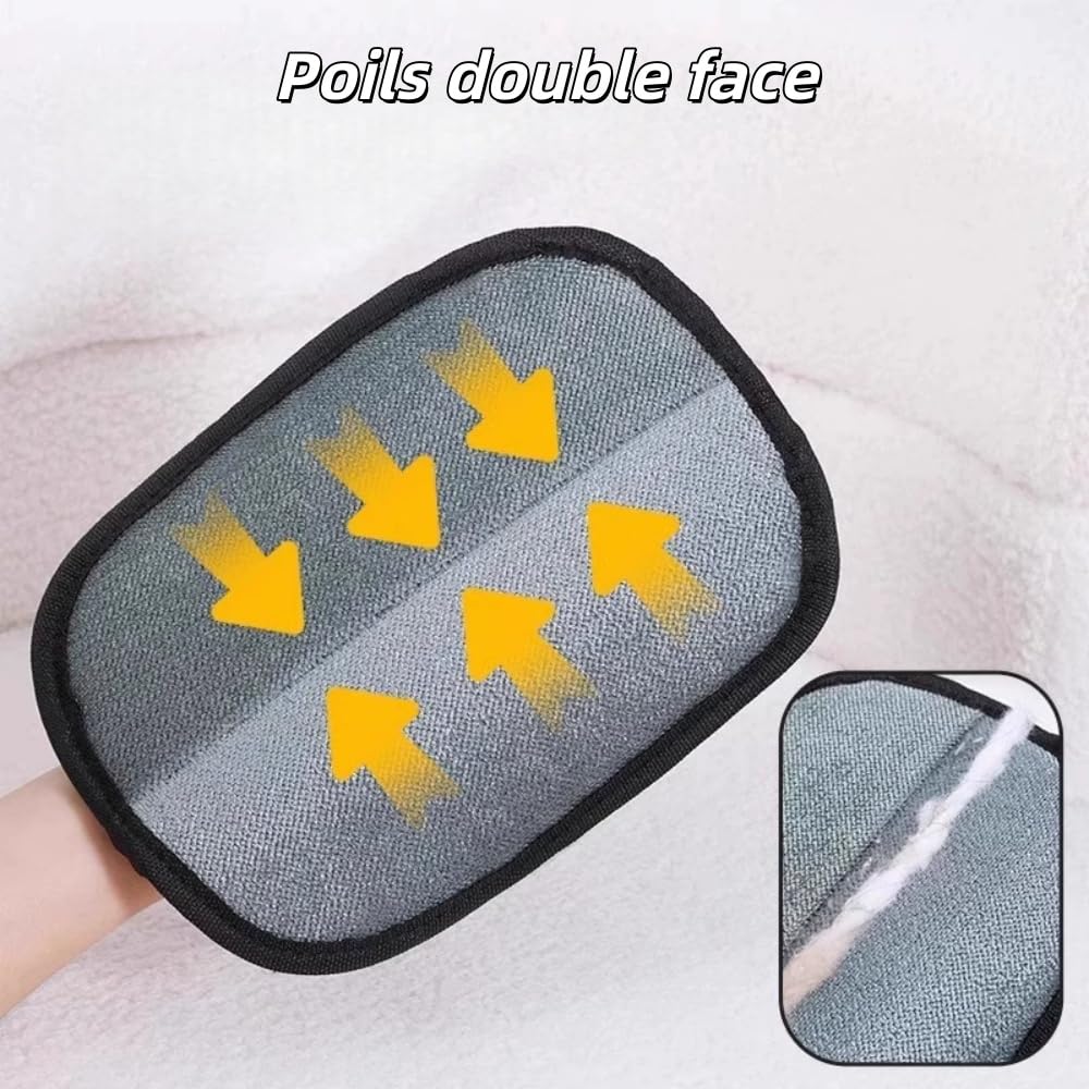 animouf Gantitouf Gants de Toilettage Double Face Anti - Statique, Réutilisable et Respirant, pour Enlever Les Poils de Chien et Chat sur Canapé, Tapis, Vêtements