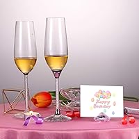 Vista 5 de Boao Paquete de 24 tarjeteros de mesa de acrílico con diamantes de cristal, decoración de fiesta de diamantes para bodas, mesa del hogar Transparente