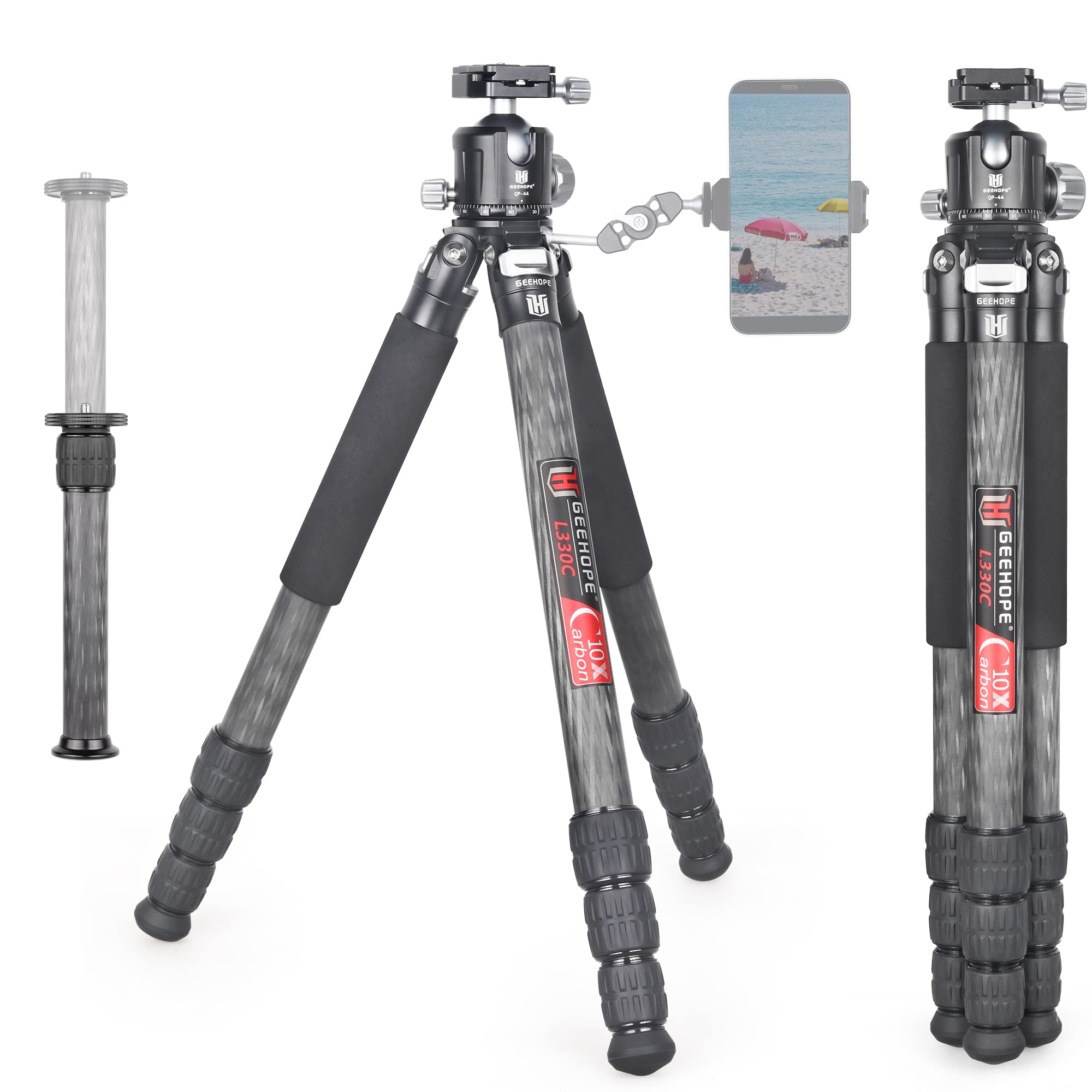 Amazon | Geehope カメラ三脚 カーボン三脚 一眼レフ三脚 25KG耐荷重  