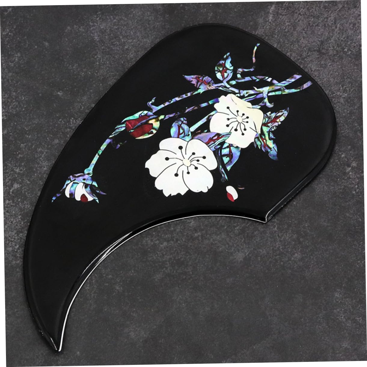 Battipenna Nero in Pvc Motivo Floreale per Chitarra Folk | Compatibile Chitarre Acustiche, Installazione Semplice, Stile Elegante, Accessorio Sostitutivo Gq459a
