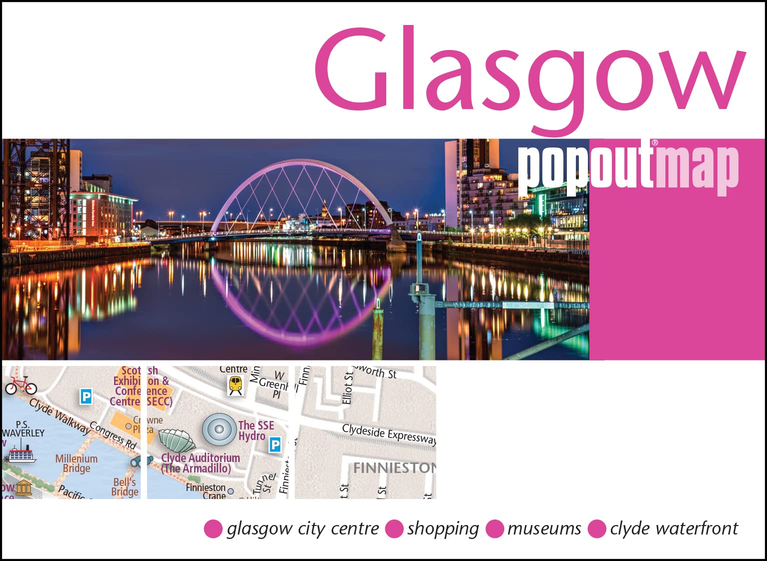 Glasgow PopOut Map PopOut Maps - pocket size pop up map of Glasgow
