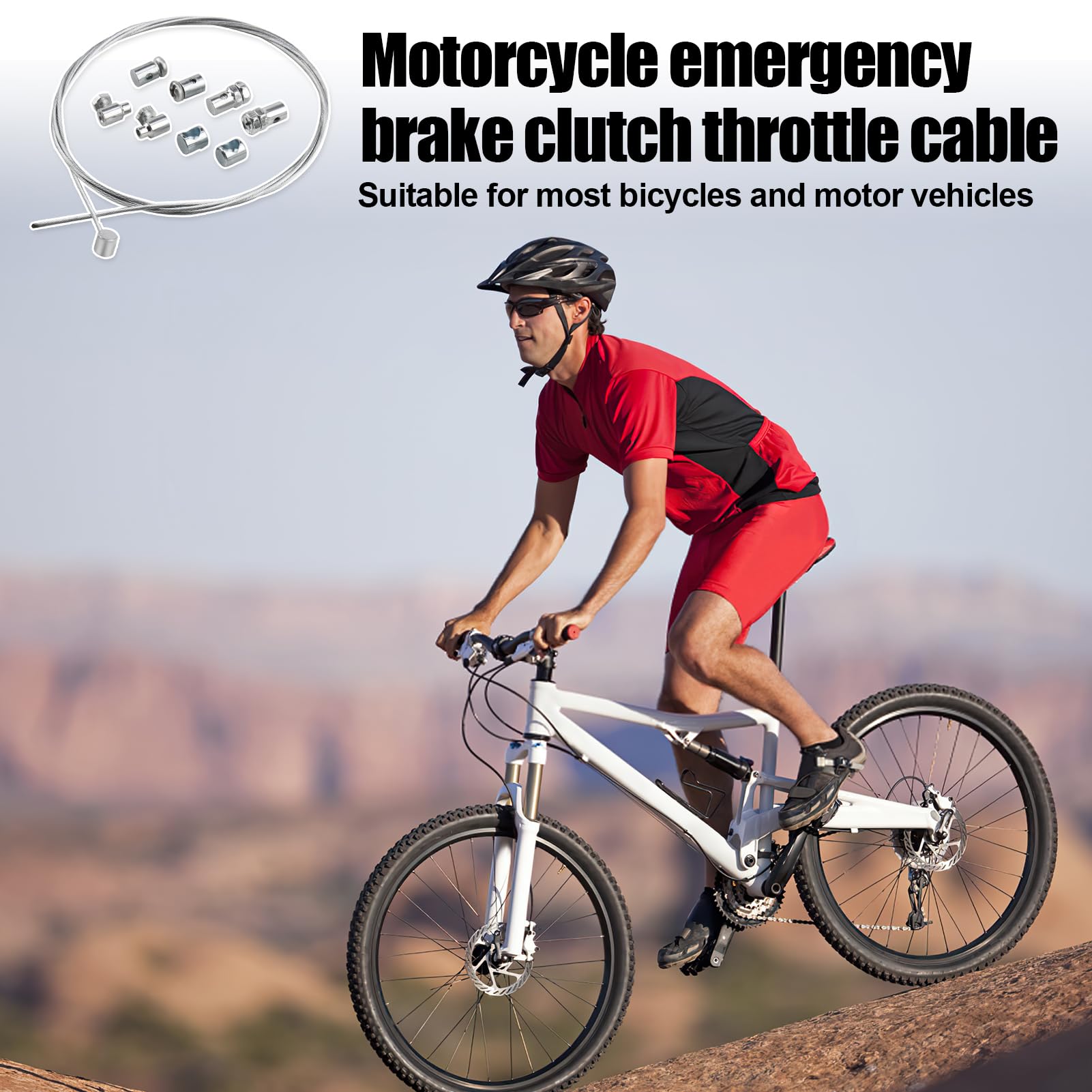 1,2M Ø1,5mm Cable de Embrague Universal para Motocicletas y Bicicletas de Cross, Incluye 2 Abrazaderas de Cable, Acero Galvanizado, Adaptable a Todos los Vehículos de Dos Ruedas Motorizados