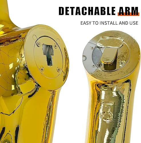 Miniatura 4 de Maniquí femenino de cuerpo completo dorado brillante de 70.8 pulgadas, maniquí de exhibición de estilo brasileño con brazos ajustables, base de