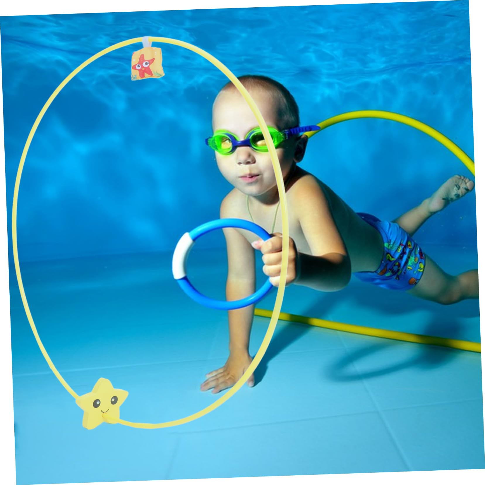 SUPVOX Anello per Immersione da Piscina 3 Pezzi ABS Nailon Schiuma | Giochi Immersione da Piscina per Bambini, Allenamento in Acqua, Pratici da Riporre, per Feste in Piscina