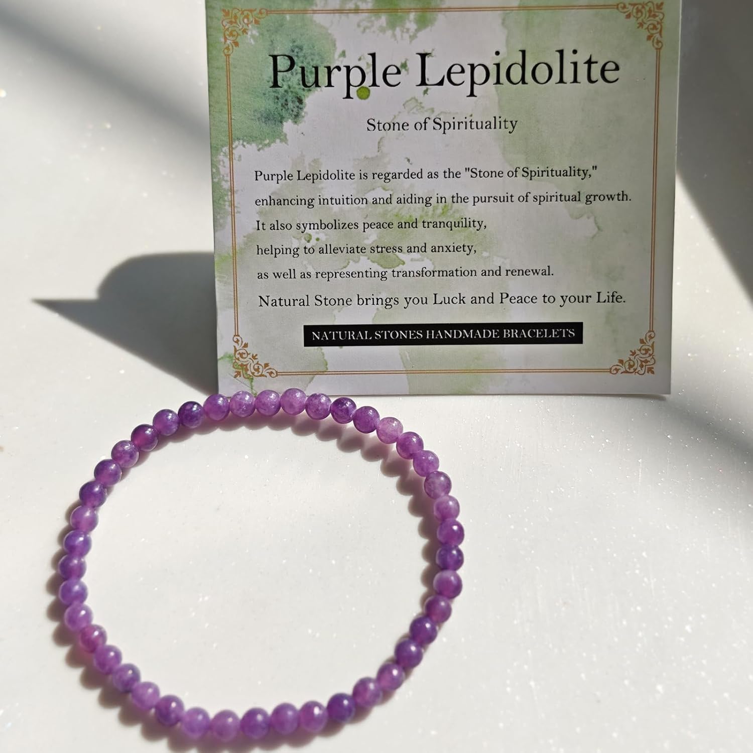 Handmade Natural Gemstone Elastic Bracelet - Healing Crystal Beads Jewelry, Unisex - Image 4