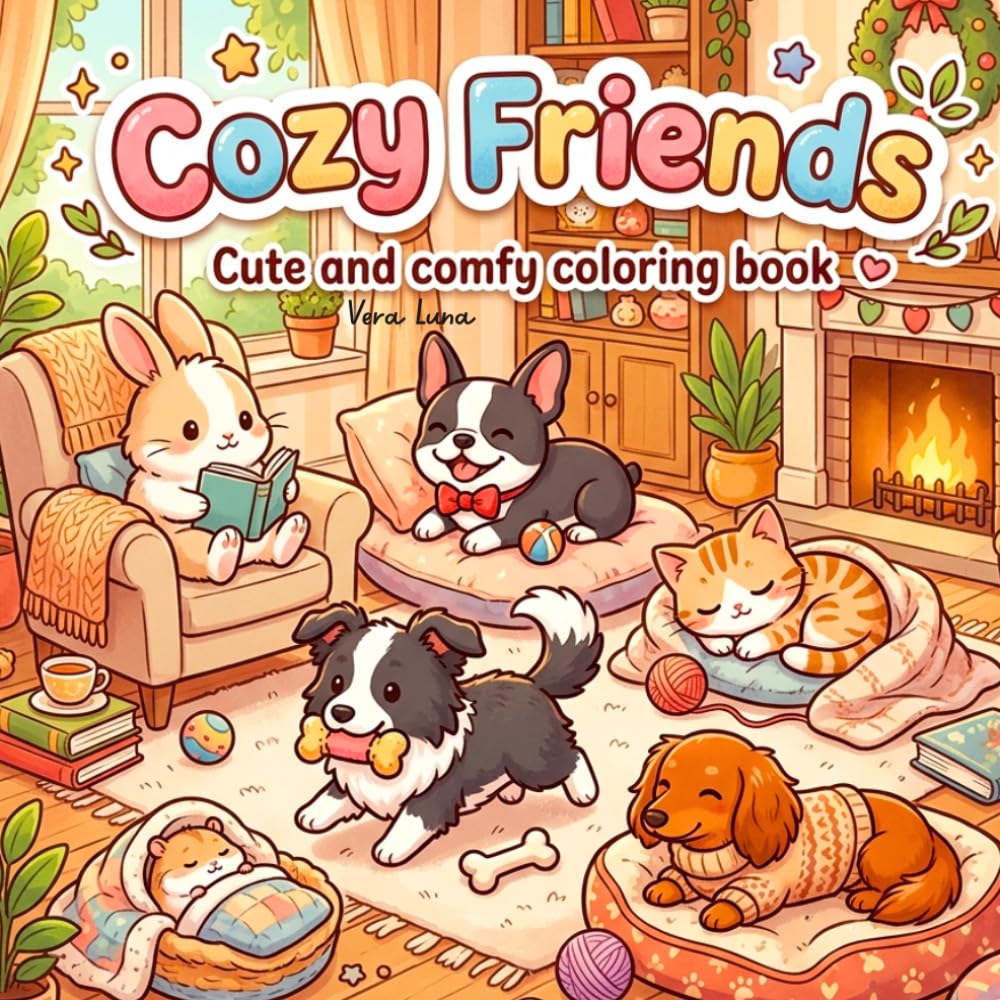 Cozy Friends: Cute and Confy Coloring Book