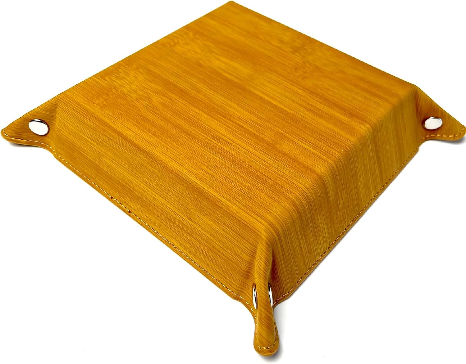 D20 Flower Dice Tray DnD, Vegan Leather, Gift, Made by LaserTavern (Bamboo)