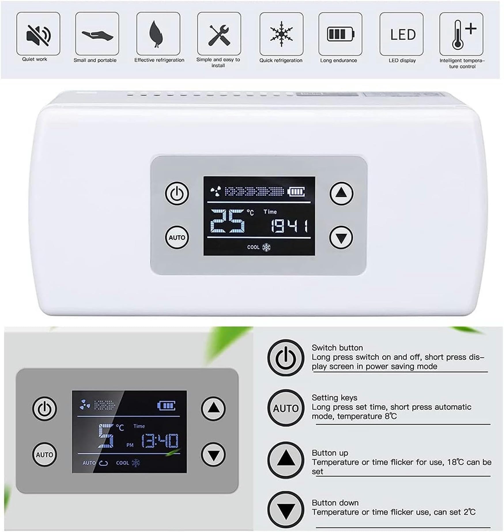 Mini refrigerador para diabéticos de Viaje Refrigerador de insulina Refrigerador portátil para medicamentos Estuche de enfriamiento de medicamentos Compacto para automóvil 2-8 ℃ Caja refrigeradora p