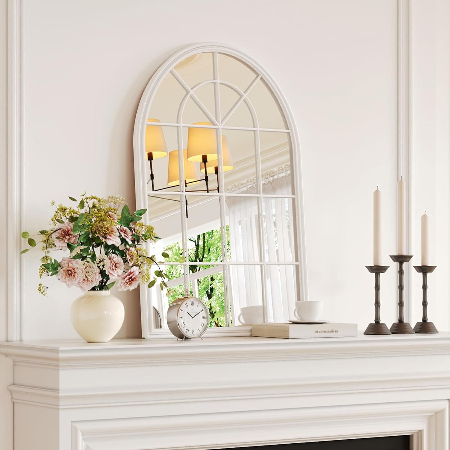 White Arched Mirrors for Wall Decor Large Arch Mirror Entryway image 2