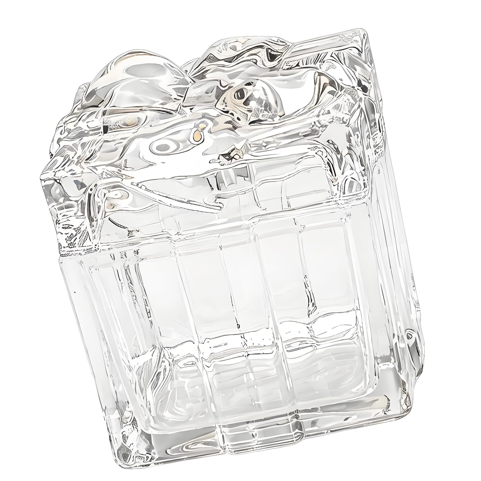 Candy Jars Candy with Lid, Bowknot Square Glass Jewelry Box Decorative Storage Jar Glass Jewelry Organizers Gift Box Rings Earring Container with Lid Rings Earring Trinket Storage Decorative