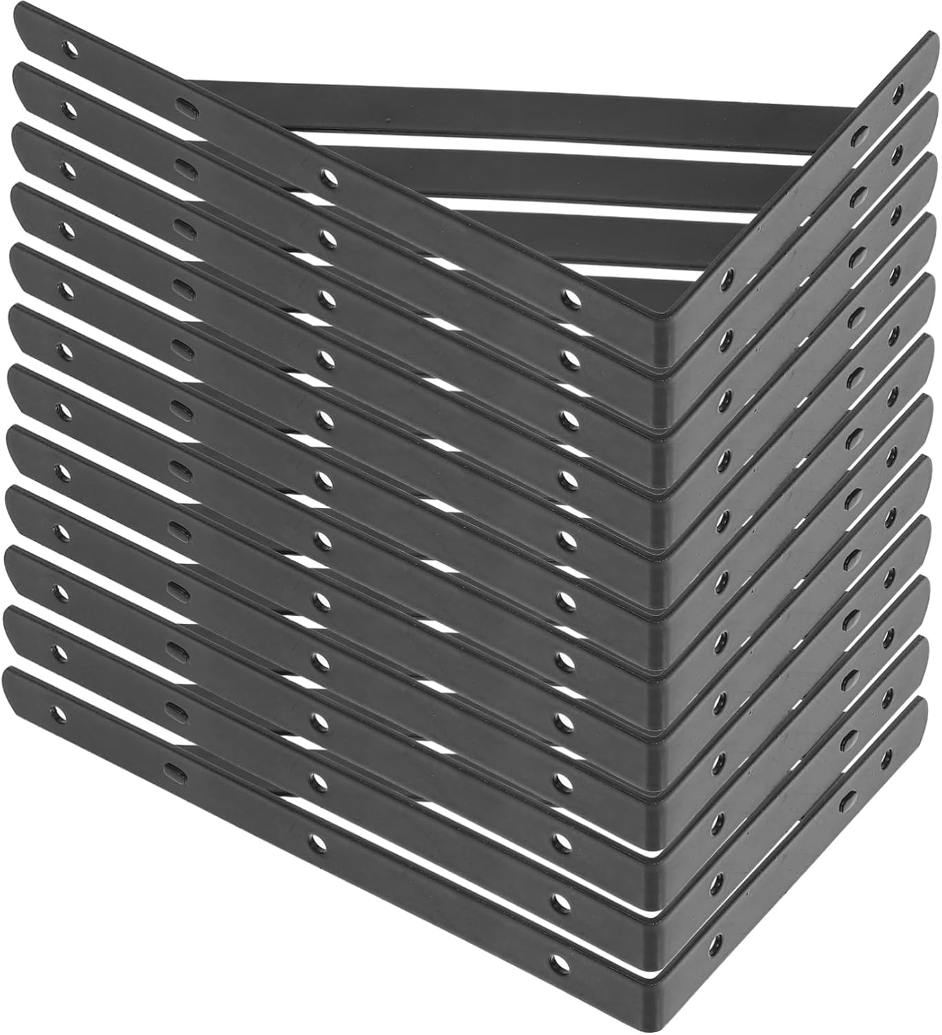 NUOBESTY 12pcs Heavy Duty Corner Brackets for Shelving Wall-Mounted Iron Shelf Supports Easy Install Brackets for Floating Shelves Versatile Design for Home Office