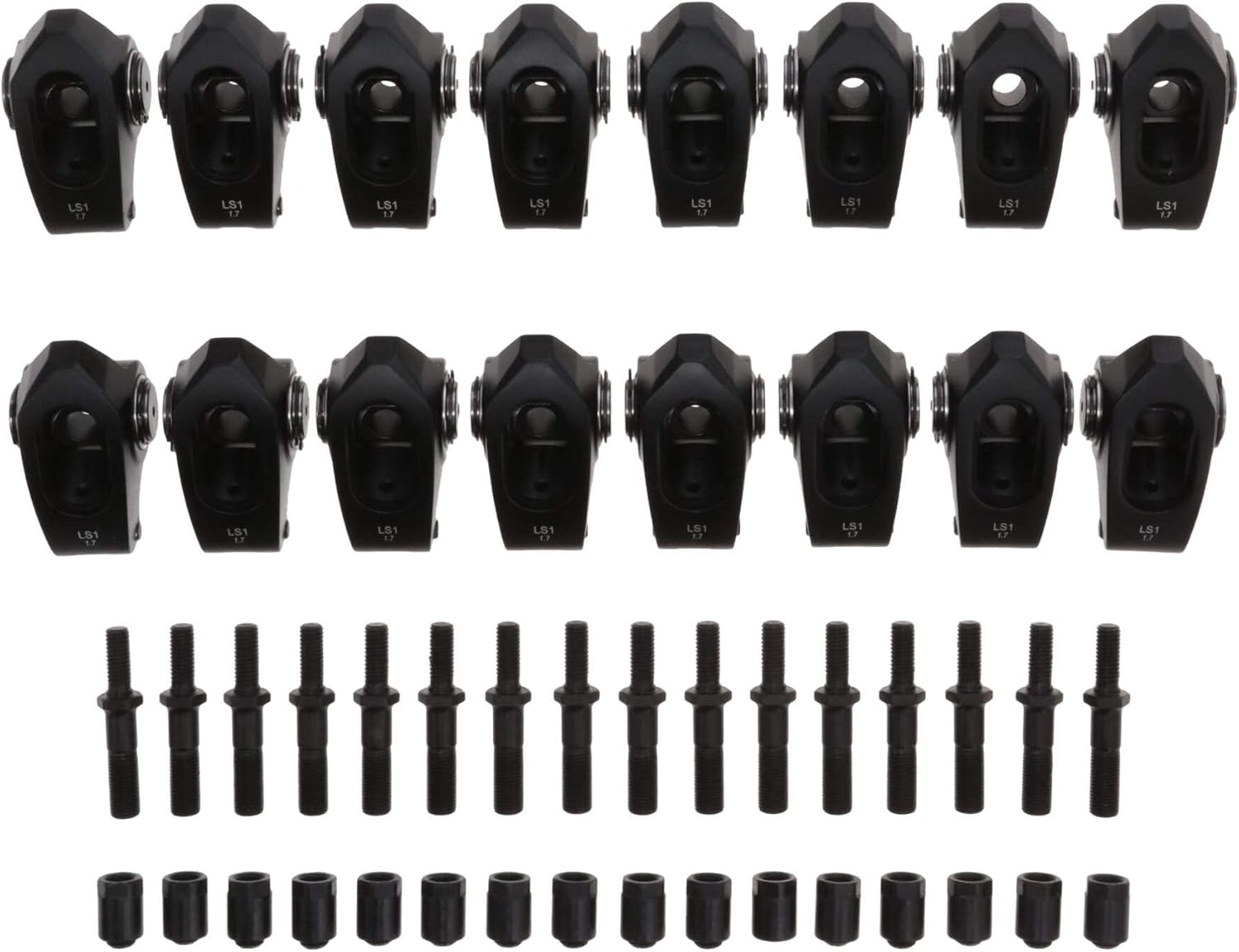 Top Street Performance Aluminum Roller Rocker Arms 1.7 Ratio Needle Bearing Tip for GM Chevy LS1 LS2 LS6