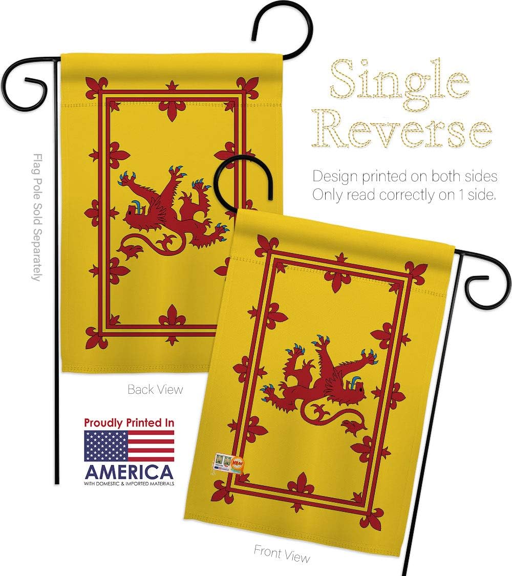 Royal Banner of Scotland Garden Flag Set Wall Holder Regional Nationality Nation International World Country Particular Area Small Decorative Gift Yard House Made In USA 13 X 18.5