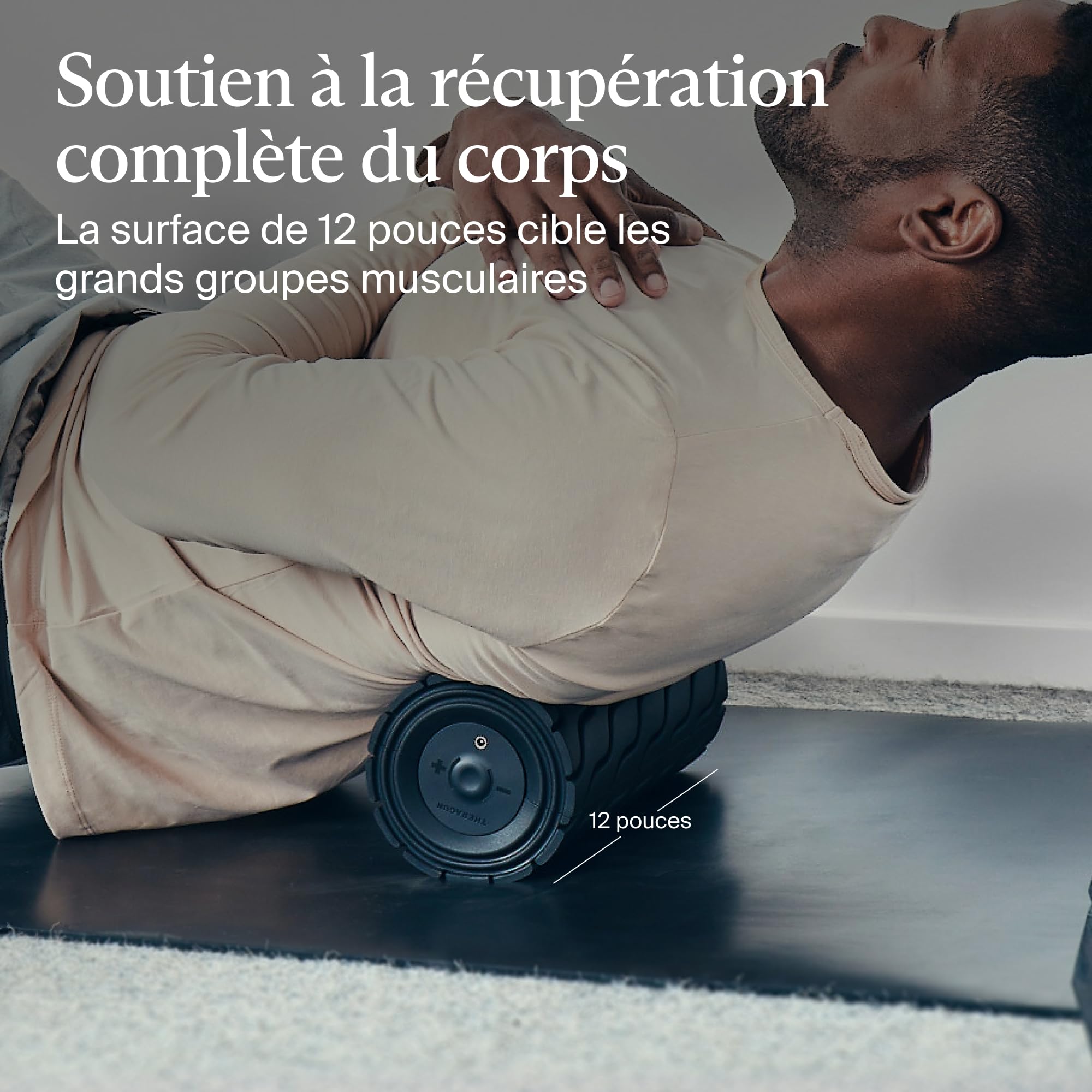 Wave Roller Série Wave - Rouleau vibrant conçu pour le corps et les grands groupes musculaires - Conçu pour les athlètes - Doté de 5 fréquences de vibration personnalisables dans l'appli Therabody