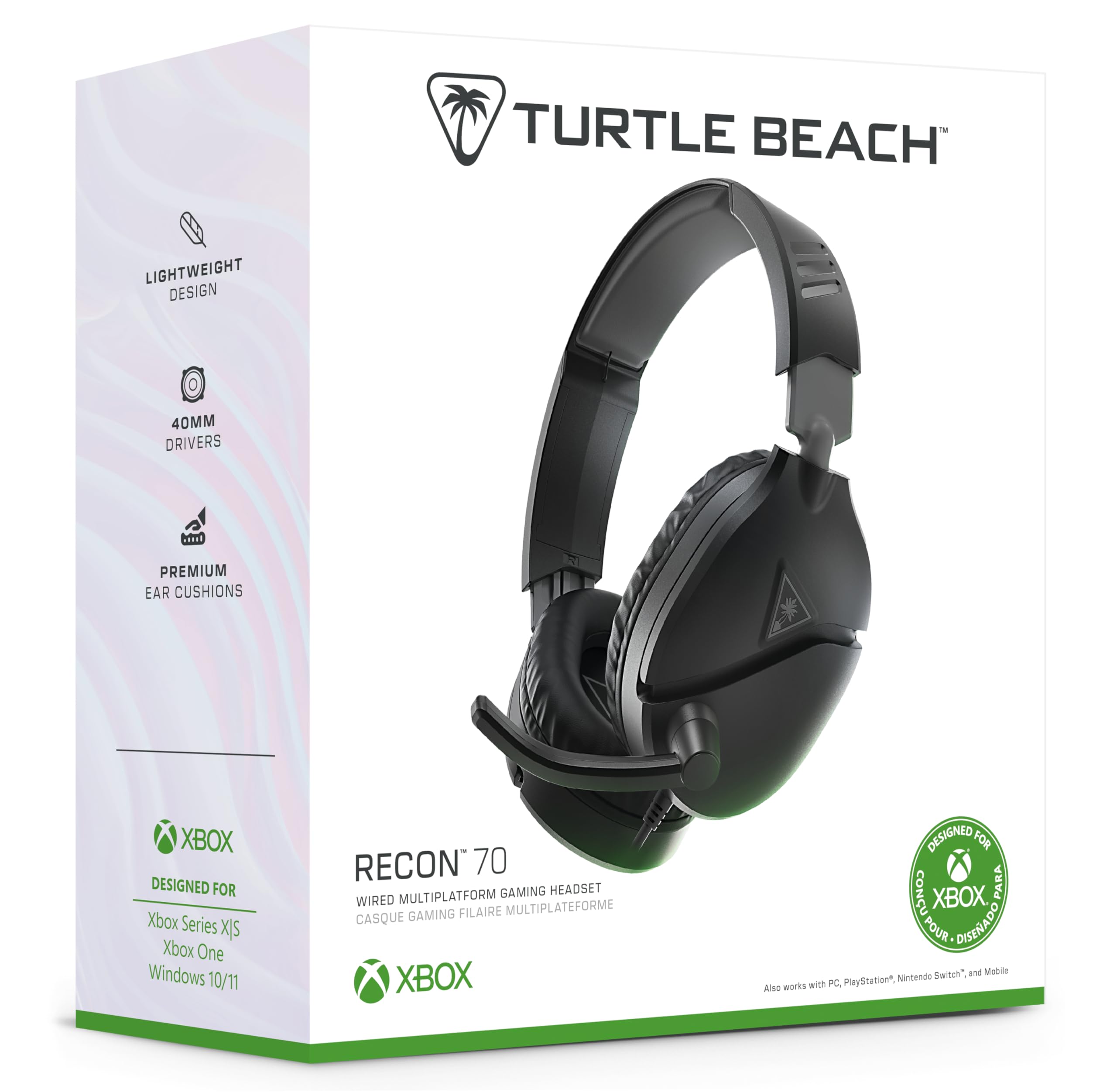 Turtle Beach Recon 70 Schwarz Gaming-Headset für Xbox Series X|S, Xbox One, PS5, PS4, Nintendo Switch, PC