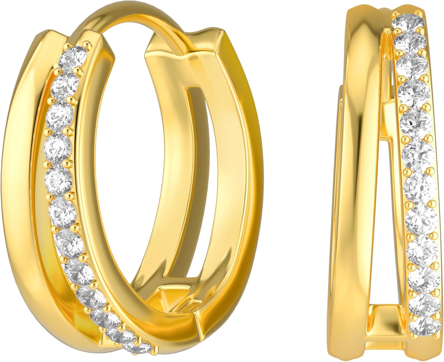 Dainty small hoop earrings for trendy women goldsilver plated