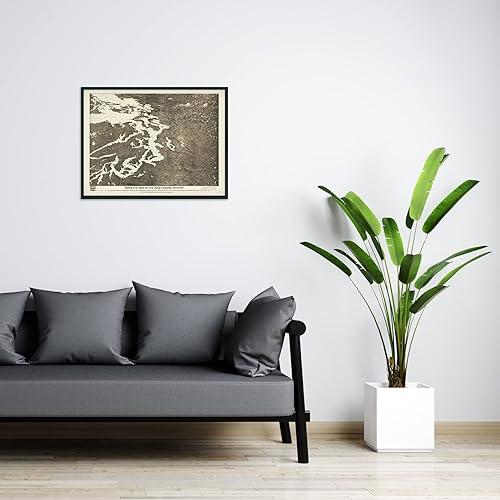 Miniatura 5 de HISTORIX Póster vintage de 1891 con mapa sonoro de Puget  Arte de pared vintage de 18 x 24 pulgadas  Mapa de vista de pájaro de Puget Sound