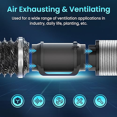 HG Power 150mm Ventilateur d'extraction 798m³/h Extracteur d'Air EC Motor de Ventilation avec Contrôleur de Vitesse Variable avec EU Plug de Cordon - 6