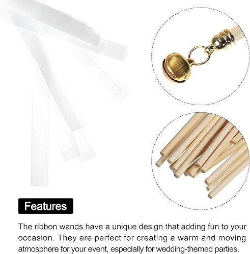 Vista 78 de MECCANIXITY 15 palitos de cinta de boda para fiesta de boda, serpentinas para boda, fiesta, celebración, amarillo