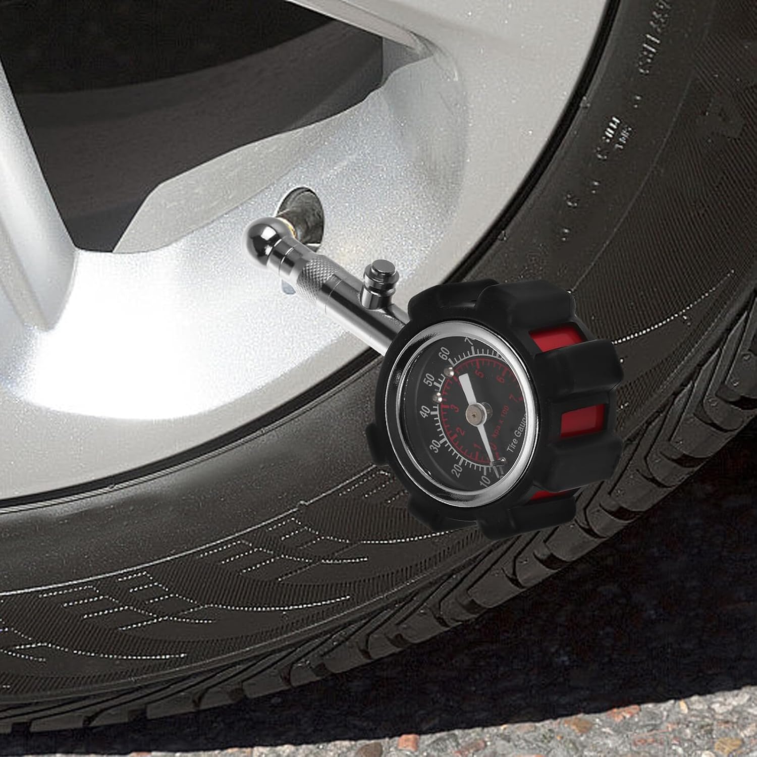 High Precision Tire Pressure Gauge, Portable Analog Car Tire Tool