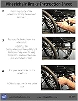 Vista 6 de Frenos de silla de ruedas cromados resistentes, cerraduras de rueda (par), estilo atornillado de montaje lateral para tubos de 78 pulgadas. Se