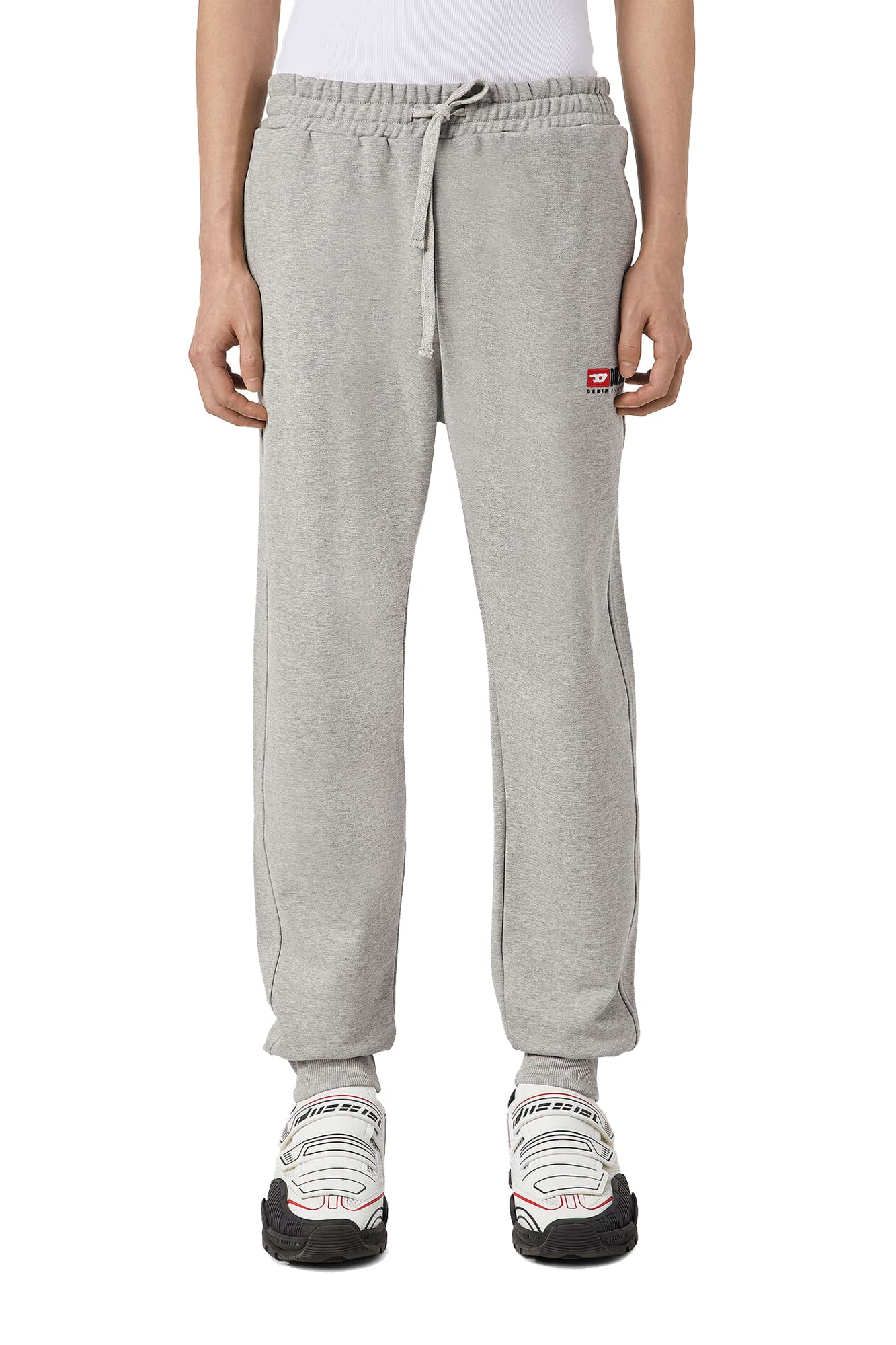 Diesel P-Tary New D Logo Pantaloni da Jogging da Uomo (IT, Testo, M, Regular, Regular, Grigio)