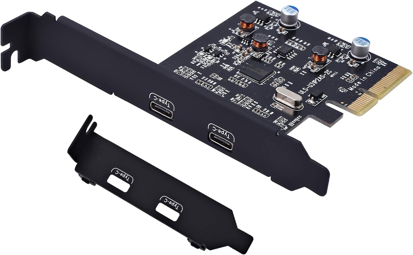 PCI-E PCI Express 4X to USB 3.1 Gen 2 (10 Gbps) 2-Port Type C Expansion Card Asmedia Chipset for Windows 7/8/8.1/10/Linux Kernel (2XType C)