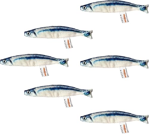 6 piezas de juguete de pez para gatos, suave y duradero, juguete con hierba gatera en el interior, juguetes para ejercicios de gatitos en