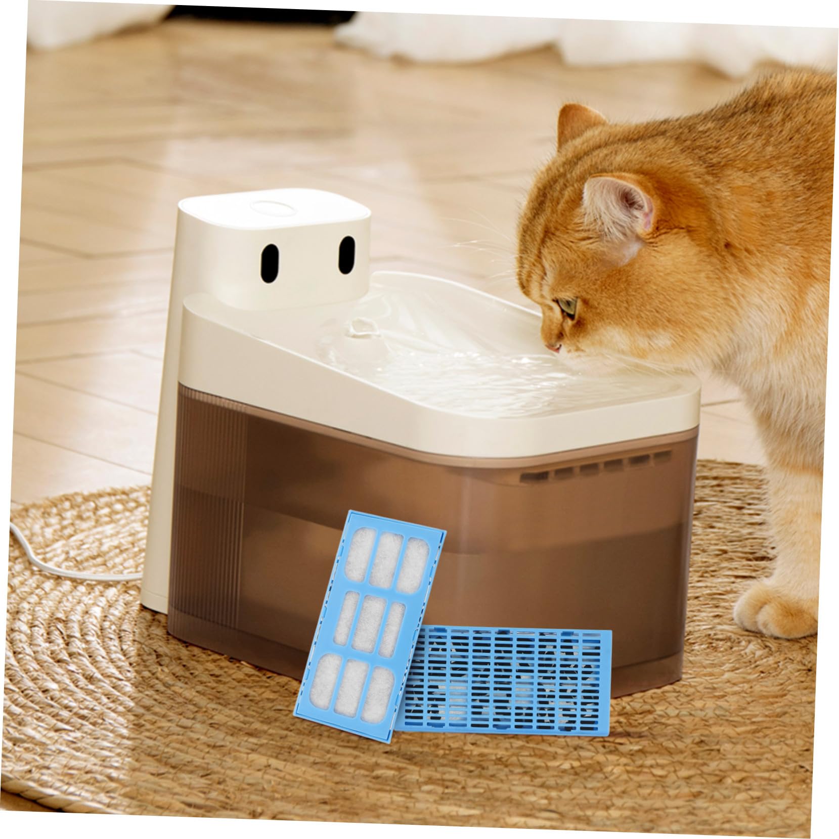12 Stück Teiliges Katzenbrunnen Filter Quadratische Aktivkohle-filterpads Ersatz für Automatischen Haustier Trinkbrunnen Effektive Wasserfiltration für Sauberes und Geräuscharmes