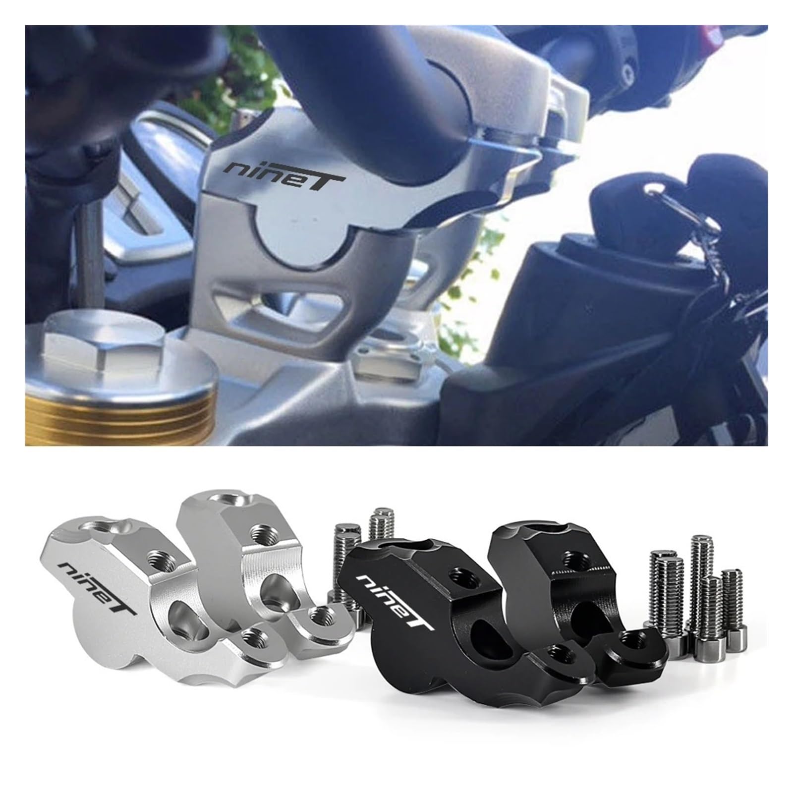 Riser per manubrio moto Riser manubrio moto, morsetto manubrio drag, estensione per R NineT, per R Nine T Pure, RnineT, per Scrambler Urban G/S 2014 -