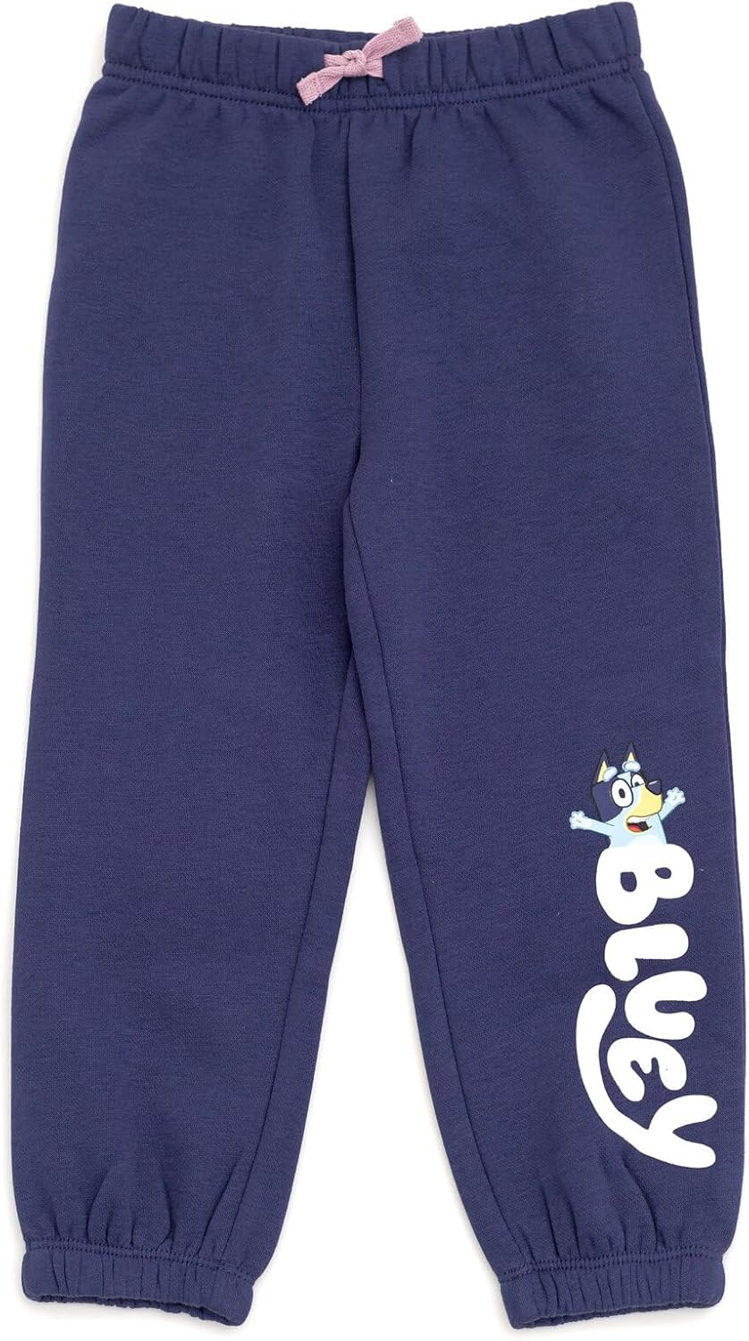 Bluey Girls Zip Up T-Shirt and Jogger Fleece Pants 3 Piece Toddler to Big Kid - Image 8