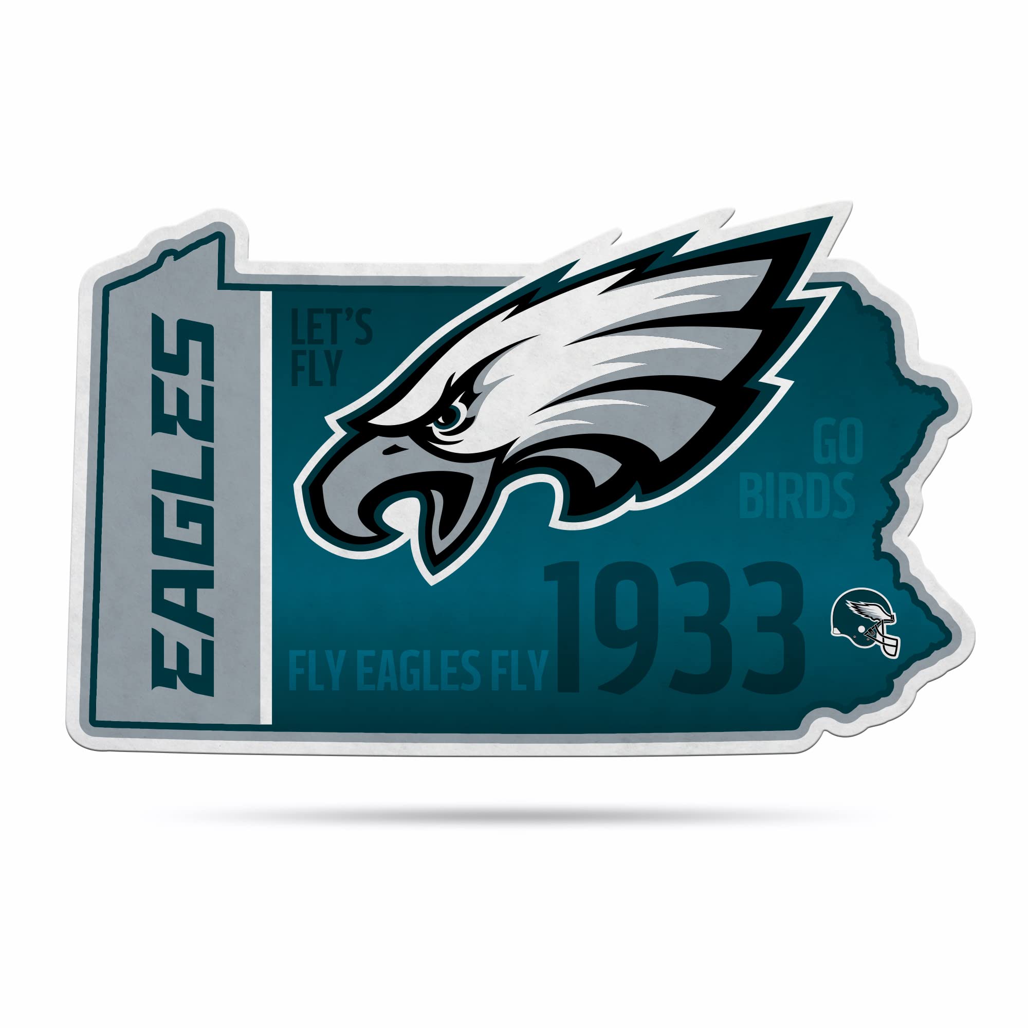 Rico Industries NFL Football State Shape Shape Cut Pennant - Home and Living Room Décor - Soft Felt EZ to Hang