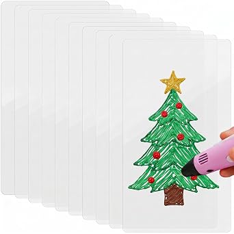 VILLCASE 10pcs 3D Pen Mat, Transparent Tracing Boards, 7.08 x 3.93 Inches