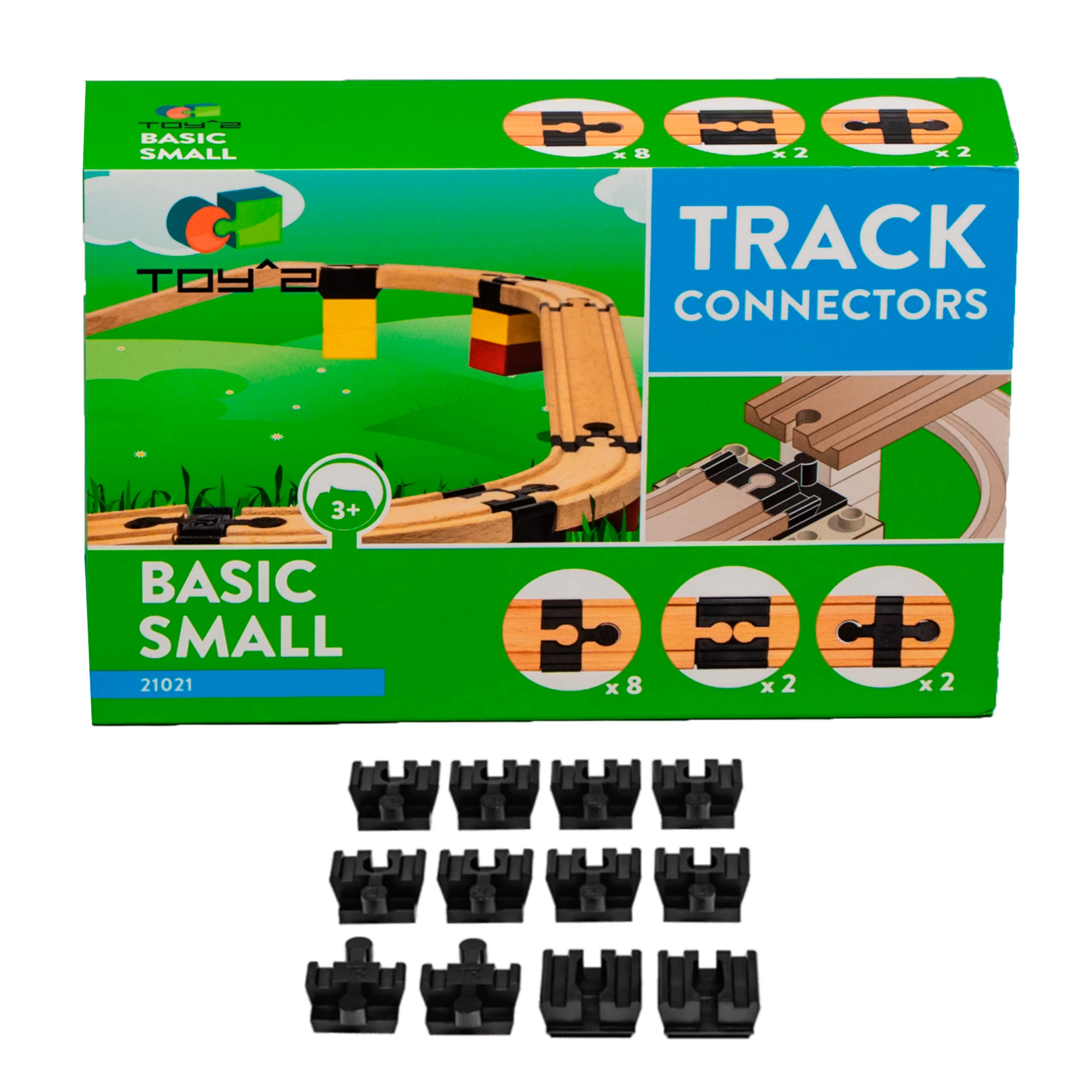 Buy TOY2 Basic Pack 12 Toy Train Track Connectors Compatible with Brio & Lego Duplo Kit w/ 3