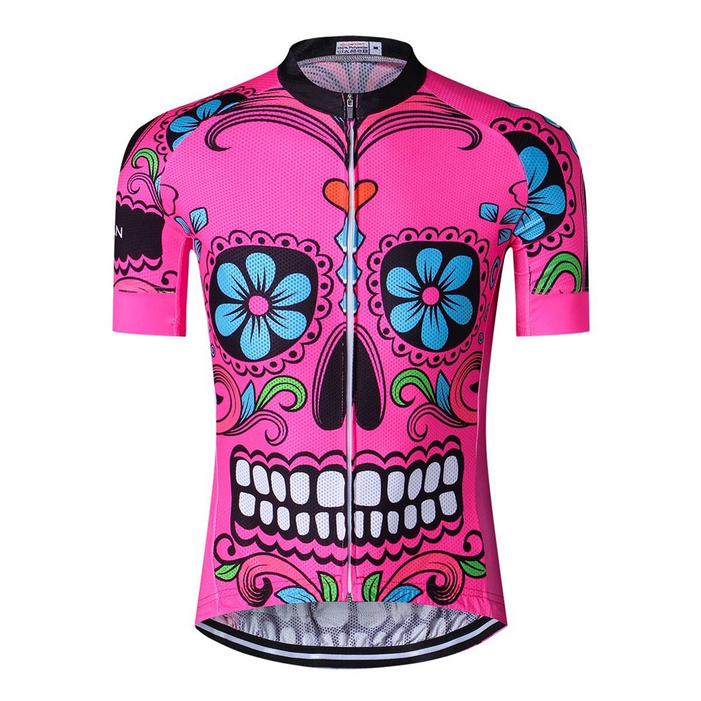 Men Cycling Jersey Bike Clothing Bicycle Wear Short Sleeve Tops Shirts Pink M