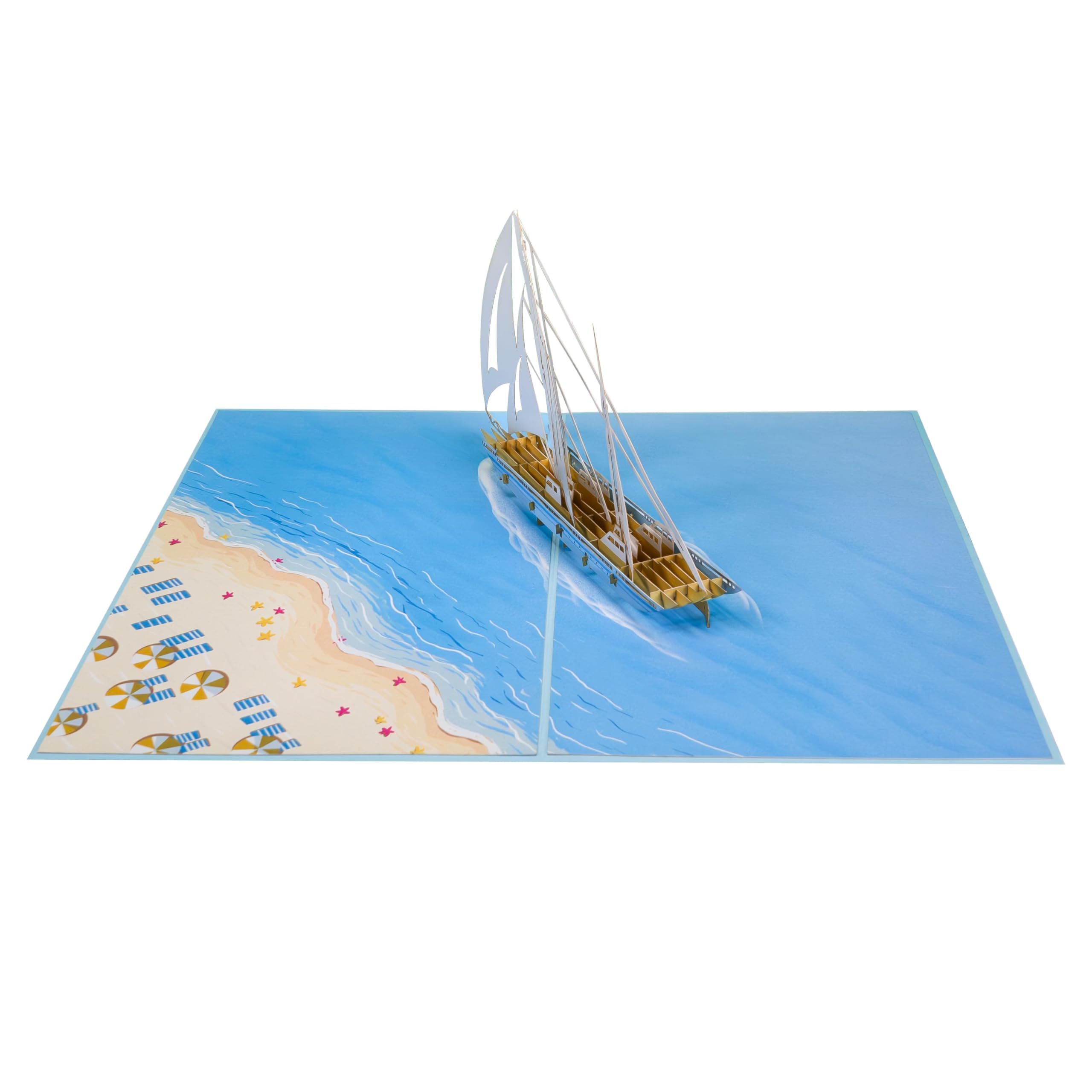 LIN - Pop-up 3D Greeting Cards, Birthday Cards, Ship, Travel Voucher, Sailing Boat, Pirate Ship