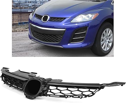 KUAFU Rejilla superior delantera compatible con Mazda CX7 CX-7 2010-2012 Reemplazo para MA1200189 EH4850710C Parrilla de parachoques Negro