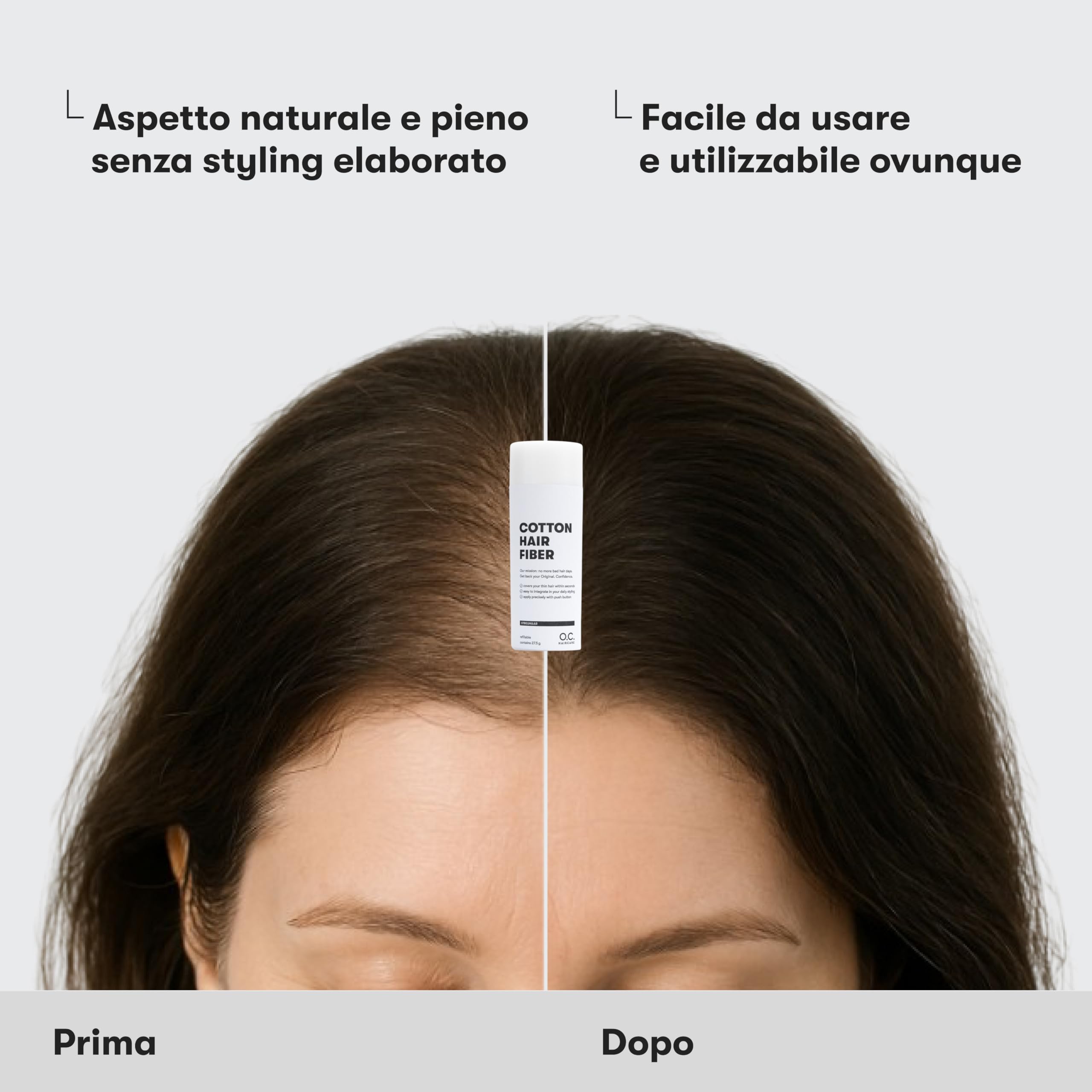 O.C. HAIRCARE Capelli sparsi per ispessimento dei capelli, per zone calve nella parte superiore e posteriore, consigliati dai saloni, 11 colori, resistenti (marrone scuro)