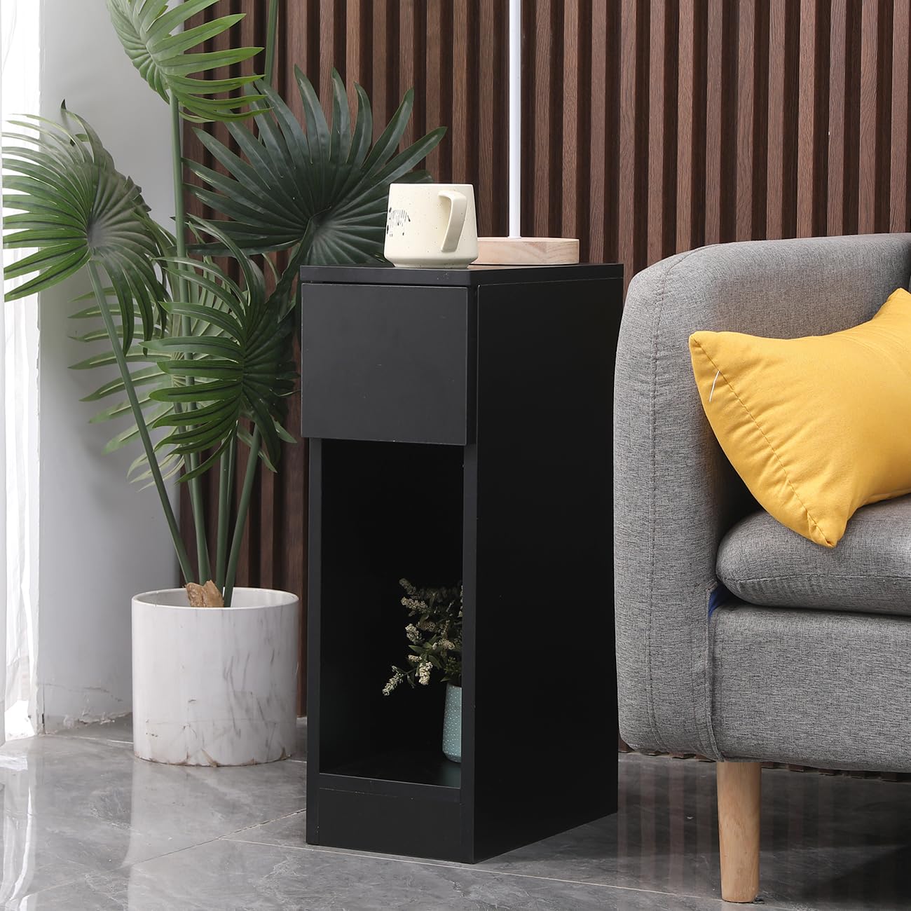 Pantanal Slim Bedside Table Bedroom Nightstand Narrow Endtable - Main Image