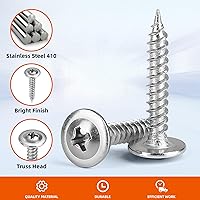 Vista 4 de Tornillos para madera n. 8 x 34 de pulgada Phillips Tornillos autorroscantes rápidos, acero inoxidable 410, 100