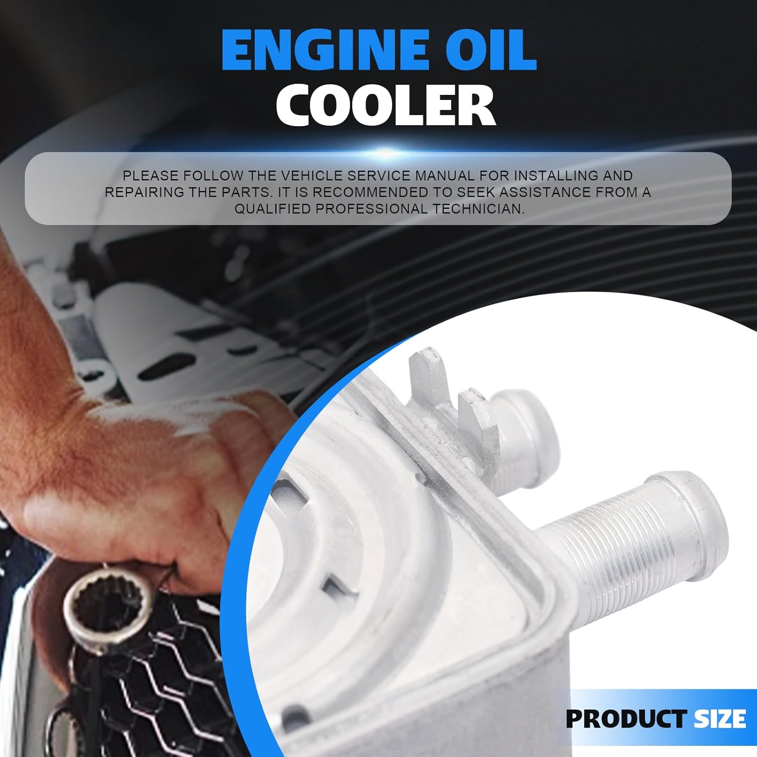 26410-2G000 Oil Cooler for Hyundai Genesis Coupe 2010-2014 Santa Fe 2010-2012 Santa Fe Sport 2013-2018 Sonata 2007-2017 Tucson 2011-2015 Kia Magentis 2007-2010 for Sportage Optima Sorento 2008-2018