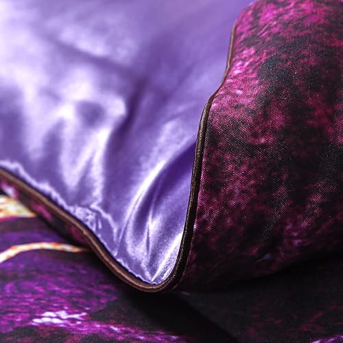 Miniatura 9 de AO AOAOWAY - Juego de edredón de mármol azul tamaño queen, 3 piezas (1 edredón + 2 fundas de almohada), diseño de acuarela de lava volcánica,