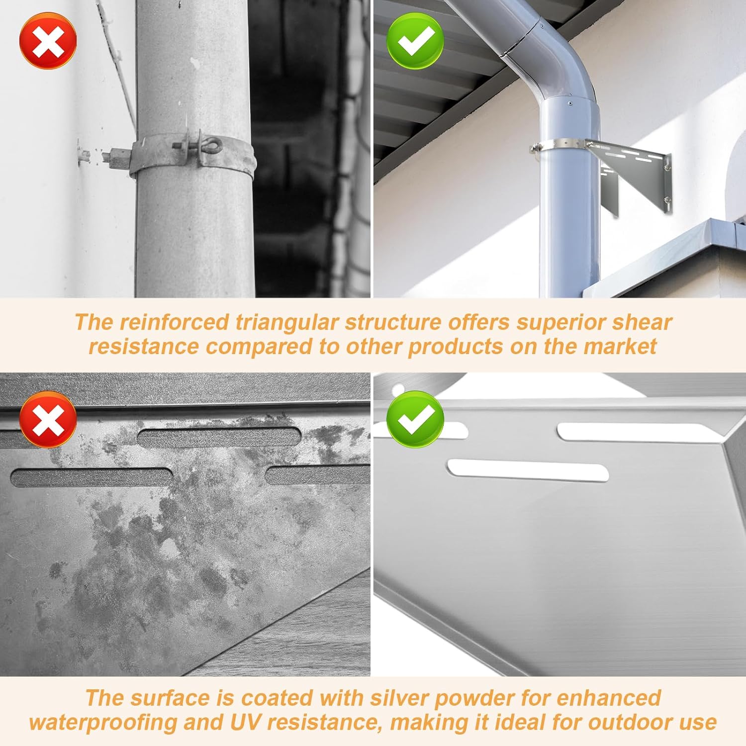 Adjustable 10" Chimney Pipe Wall Support Bracket, Fireplace Pipe Wall Bracket for 8" (10" O.D.) Double Wall Chimney Pipe
