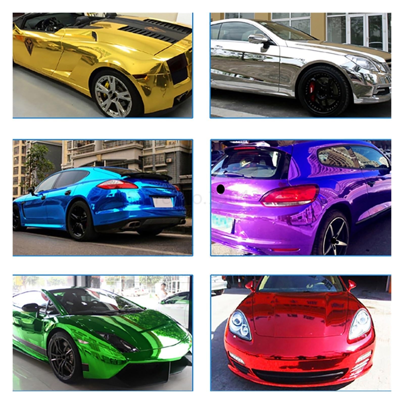 Auto Folie,Auto Folierung Spiegel Vinyl Verpackung Film-Auto-Aufkleber-Abziehbild-DIY Auto-Fahrrad-Auto-Körper-Abdeckungs-Film-Autobedarf Verpackungen(Purple,50x600cm)