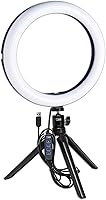 Vista 1 de Vidpro RL-10 - Kit de luces LED de 10 pulgadas con mini trípode y cabeza de bola. Alimentado por USB para retratos, maquillaje, modelado, vloggers