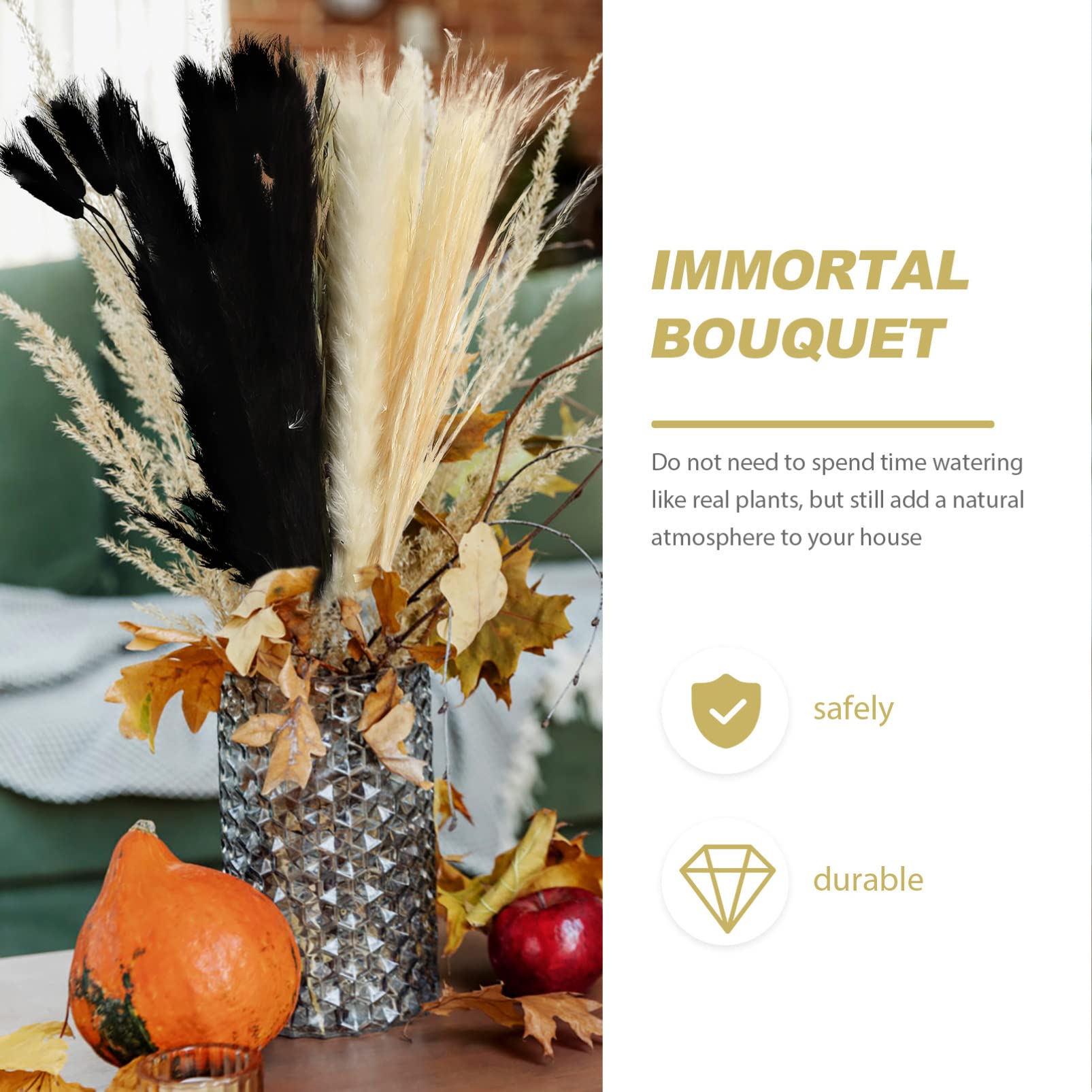 VORCOOL 1 Scatola Bundle Secche Naturali Bundle Soffici Pampas Cancene Secche Fiore di Fiori Decorativi Fiori di Riempitivo Floreale Rustico per Bouquet Bouquet a Boho
