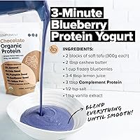 Vista 4 de Complement Proteína vegana de chocolate orgánico en polvo (15 porciones) baja en carbohidratos, baja en calorías, sin azúcar, sin soja, sin OMG, sin