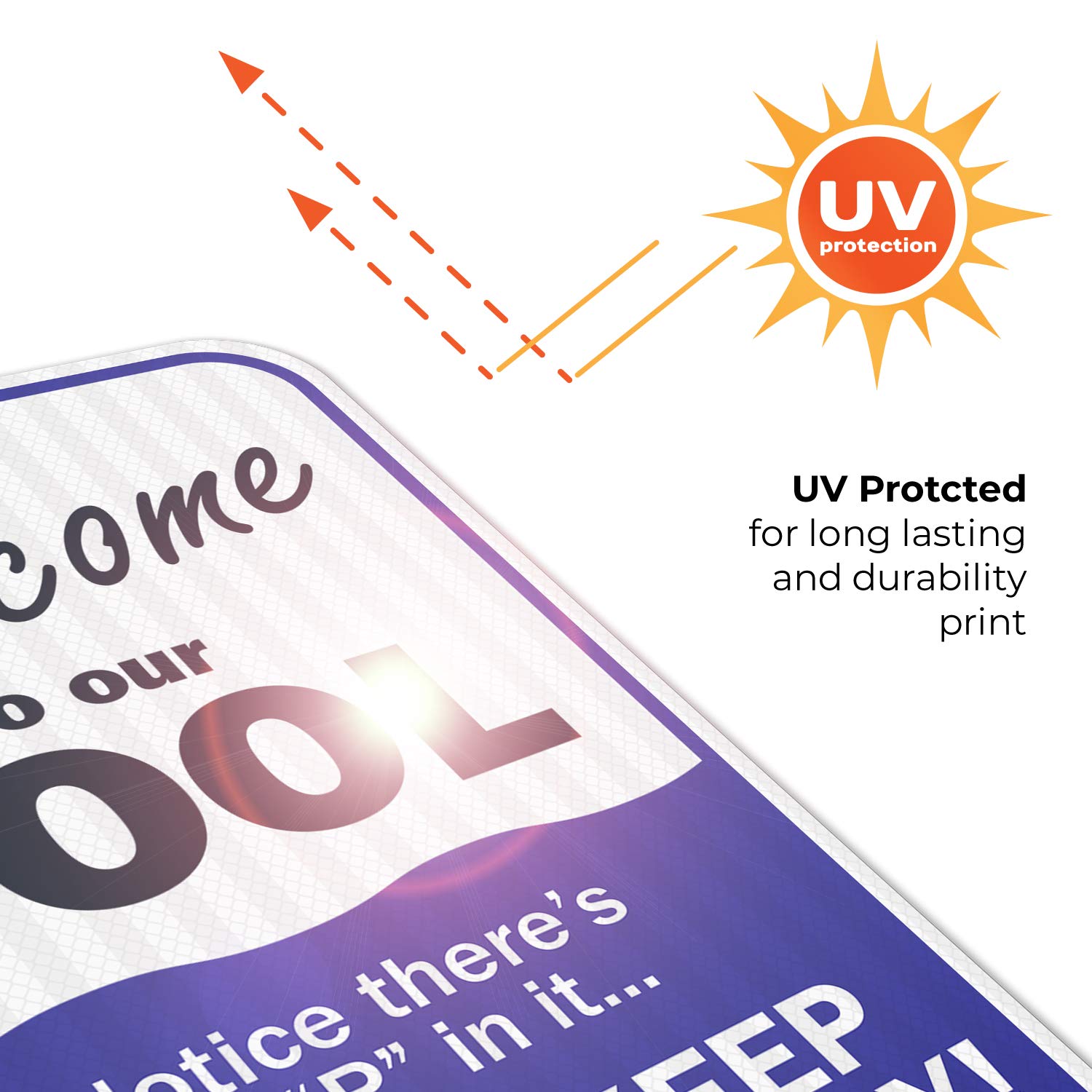 Swimming Pool Sign, Welcome to Our OOL Sign, Pool Rules, 12x18 Inches, 3M EGP Reflective .063 Aluminum, Fade Resistant, Easy Mounting, Indoor/Outdoor Use, Made in USA