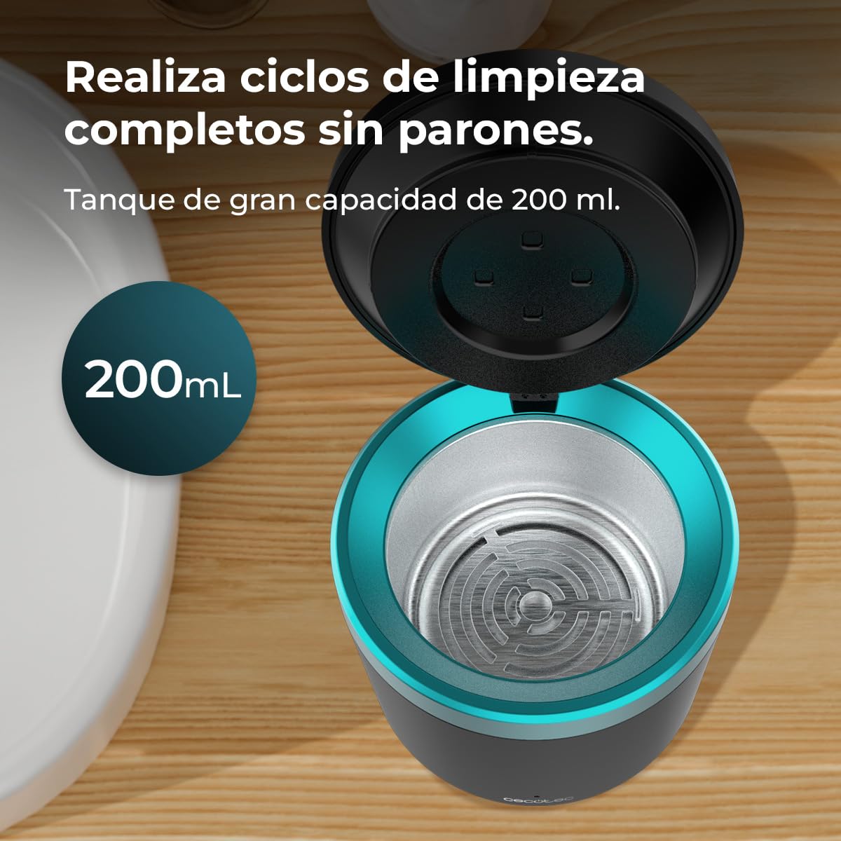 Cecotec Nettoyeur à Ultrasons Gouttière Dentaire et Prothèses ToothCare EasyClean. Nettoyage par Vibrations Ultrasoniques, Lumières UV, Réservoir de 200 ml, Résultats en 5 min, Panier Intérieur.