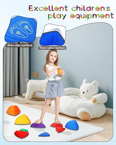 Miniatura 3 de Piedras de equilibrio para niños, juguetes para jugar en interiores y exteriores, antideslizantes, que promueven el equilibrio y la coordinación,